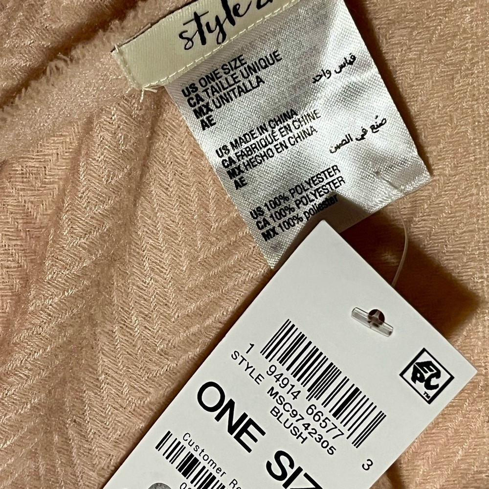Style & Co. Soft Pink Fringed Scarf - Picture 7 of 7
